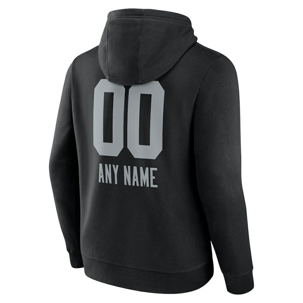 Las Vegas Raiders Personalized Name & Number Team Wordmark Pullover Hoodie Black | NFL