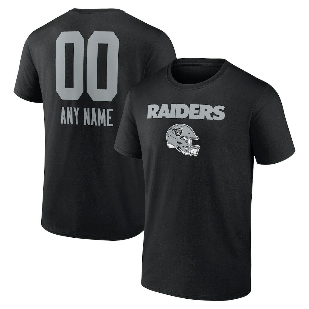 Las Vegas Raiders Personalized Name & Number Team Wordmark T-Shirt Black | NFL