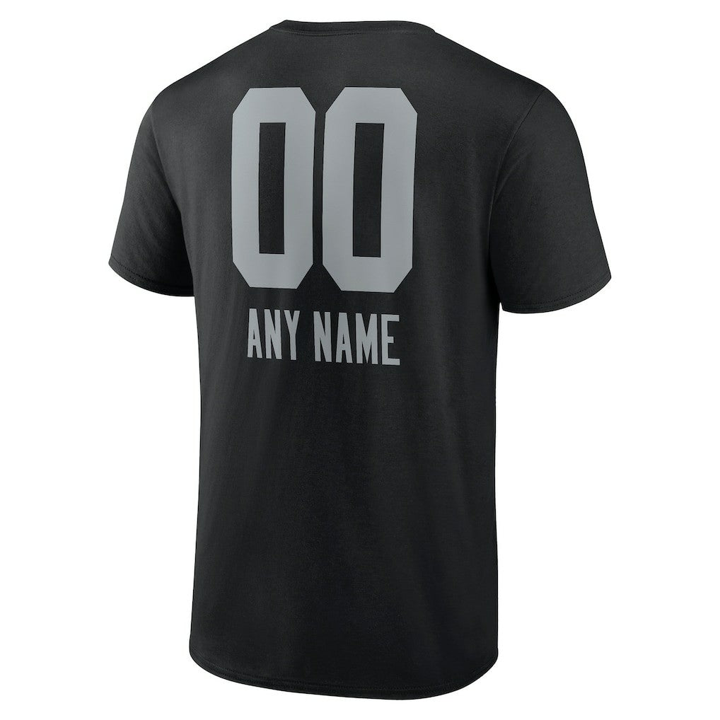 Las Vegas Raiders Personalized Name & Number Team Wordmark T-Shirt Black | NFL