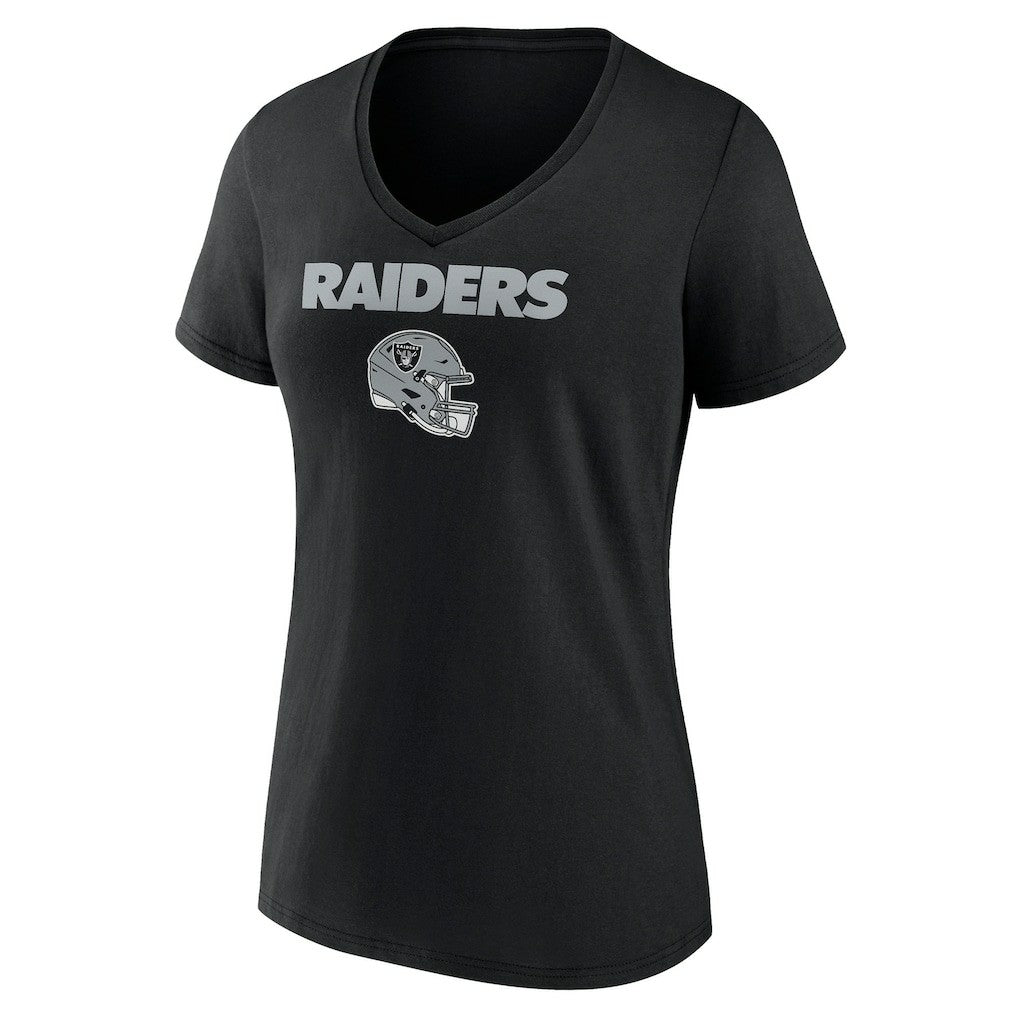 Las Vegas Raiders Women's Personalized Name & Number Team Wordmark V-Neck T-Shirt Black | NFL