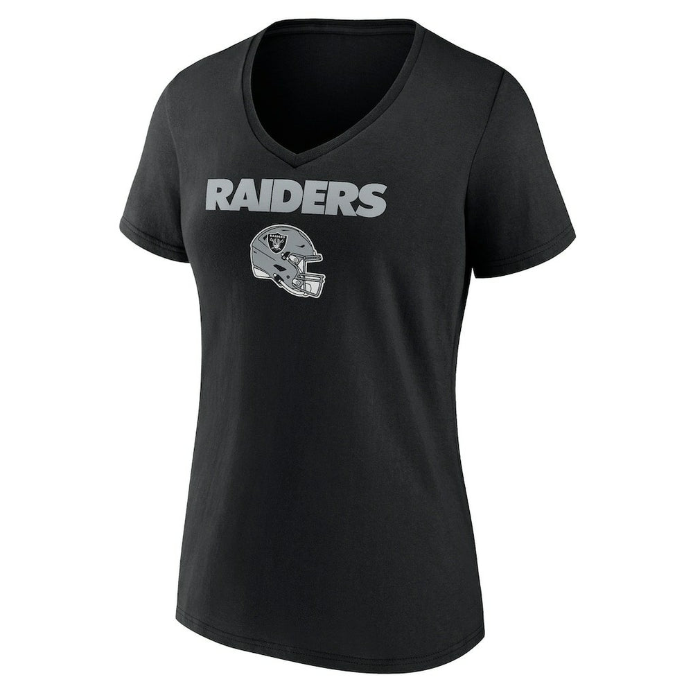 Las Vegas Raiders Women's Personalized Name & Number Team Wordmark V-Neck T-Shirt Black | NFL