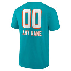Miami Dolphins Personalized Name & Number Team Wordmark T-Shirt Aqua | NFL