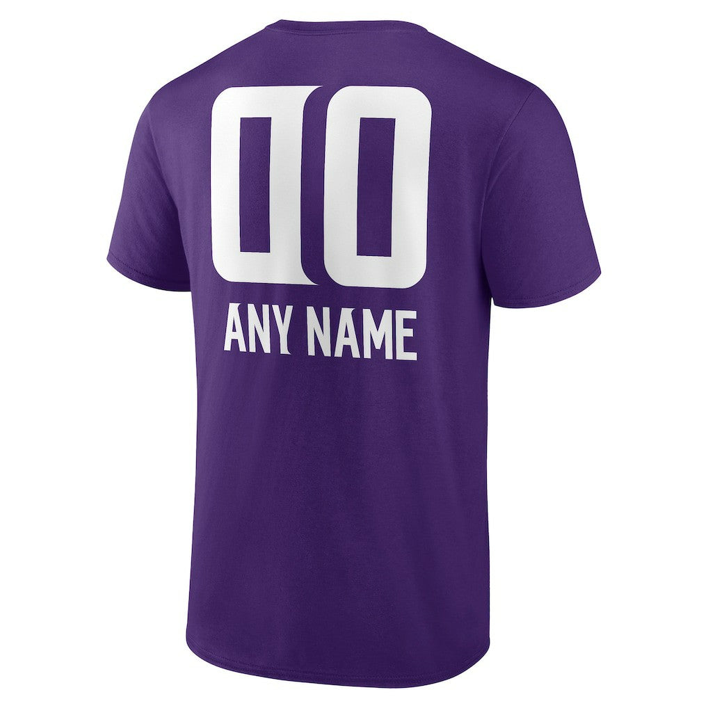 Minnesota Vikings Personalized Name & Number Team Wordmark T-Shirt Purple | NFL