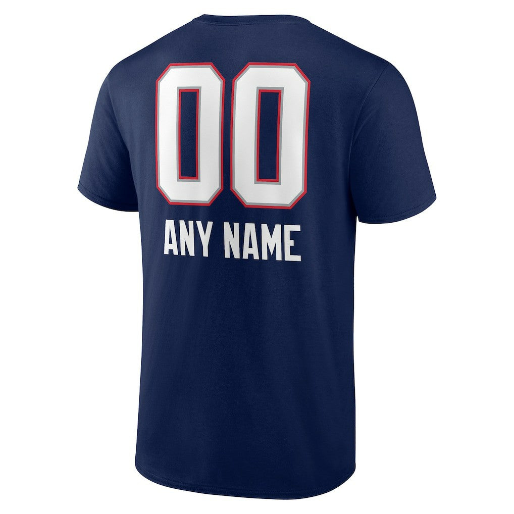 New England Patriots Personalized Name & Number Team Wordmark T-Shirt Navy | NFL