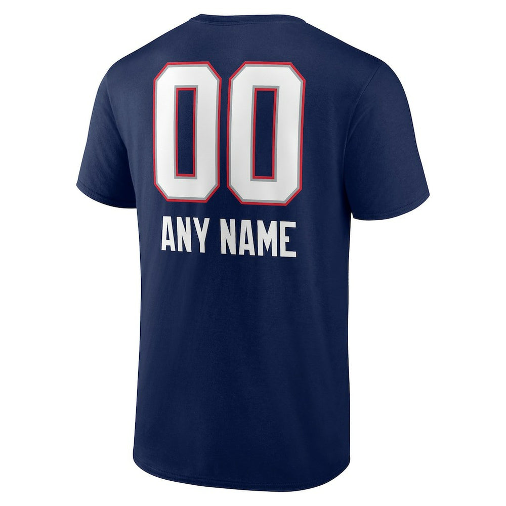 New England Patriots Personalized Name & Number Team Wordmark T-Shirt Navy | NFL