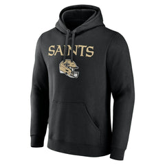 New Orleans Saints Personalized Name & Number Team Wordmark Pullover Hoodie Black | NFL