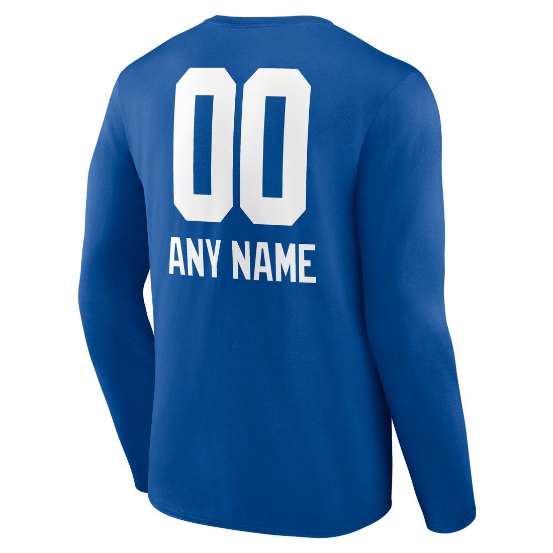New York Giants Personalized Name & Number Team Wordmark Long Sleeve T-Shirt Royal | NFL