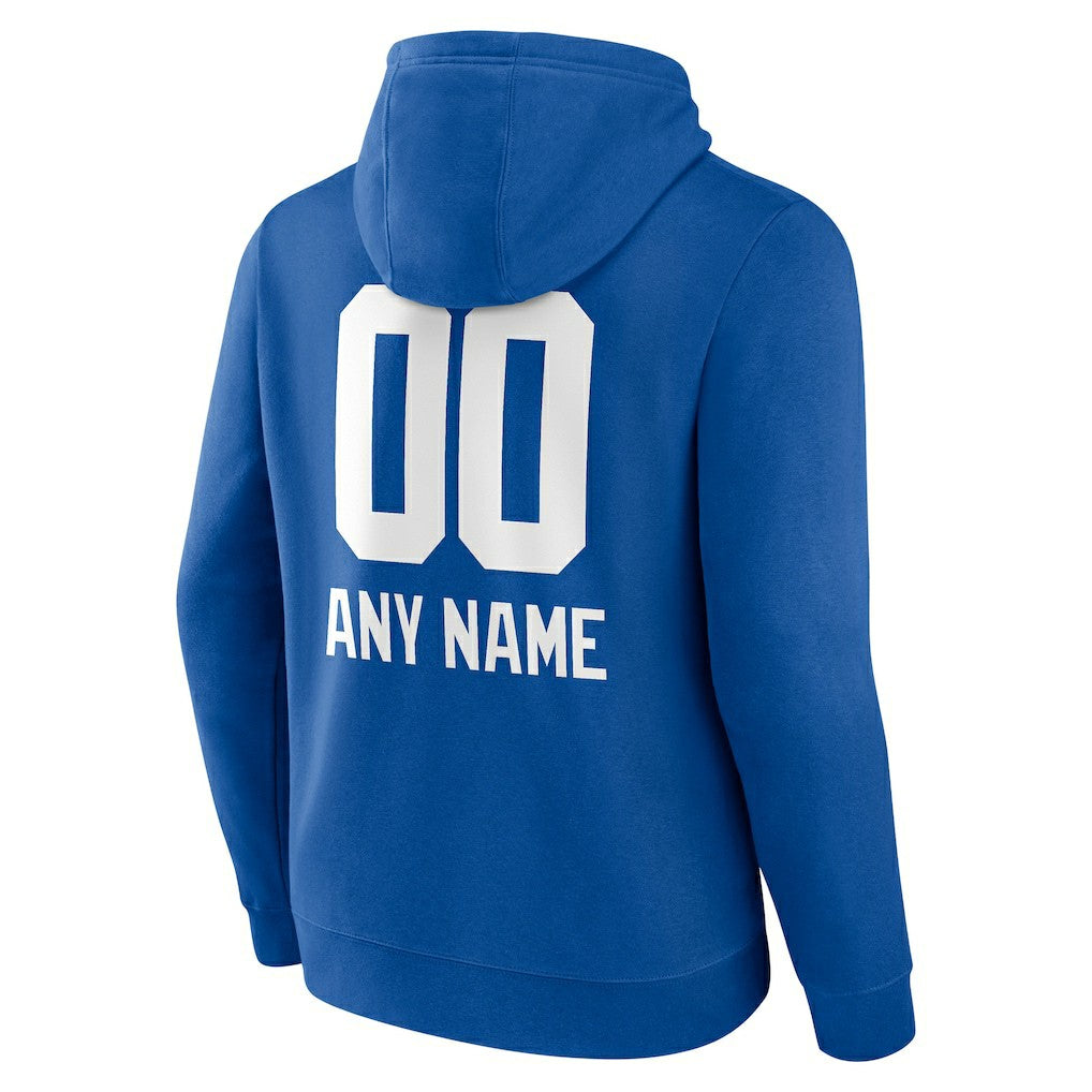 New York Giants Personalized Name & Number Team Wordmark Pullover Hoodie Royal | NFL