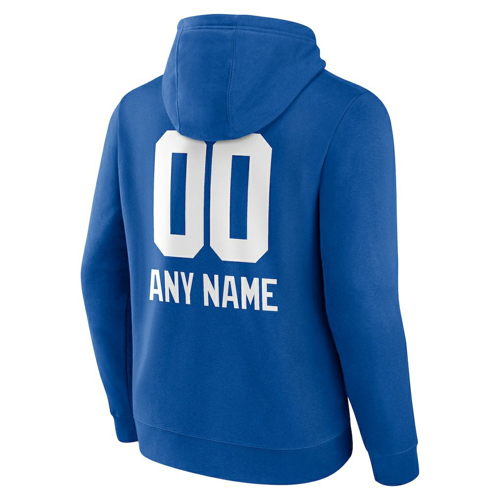 New York Giants Personalized Name & Number Team Wordmark Pullover Hoodie Royal | NFL