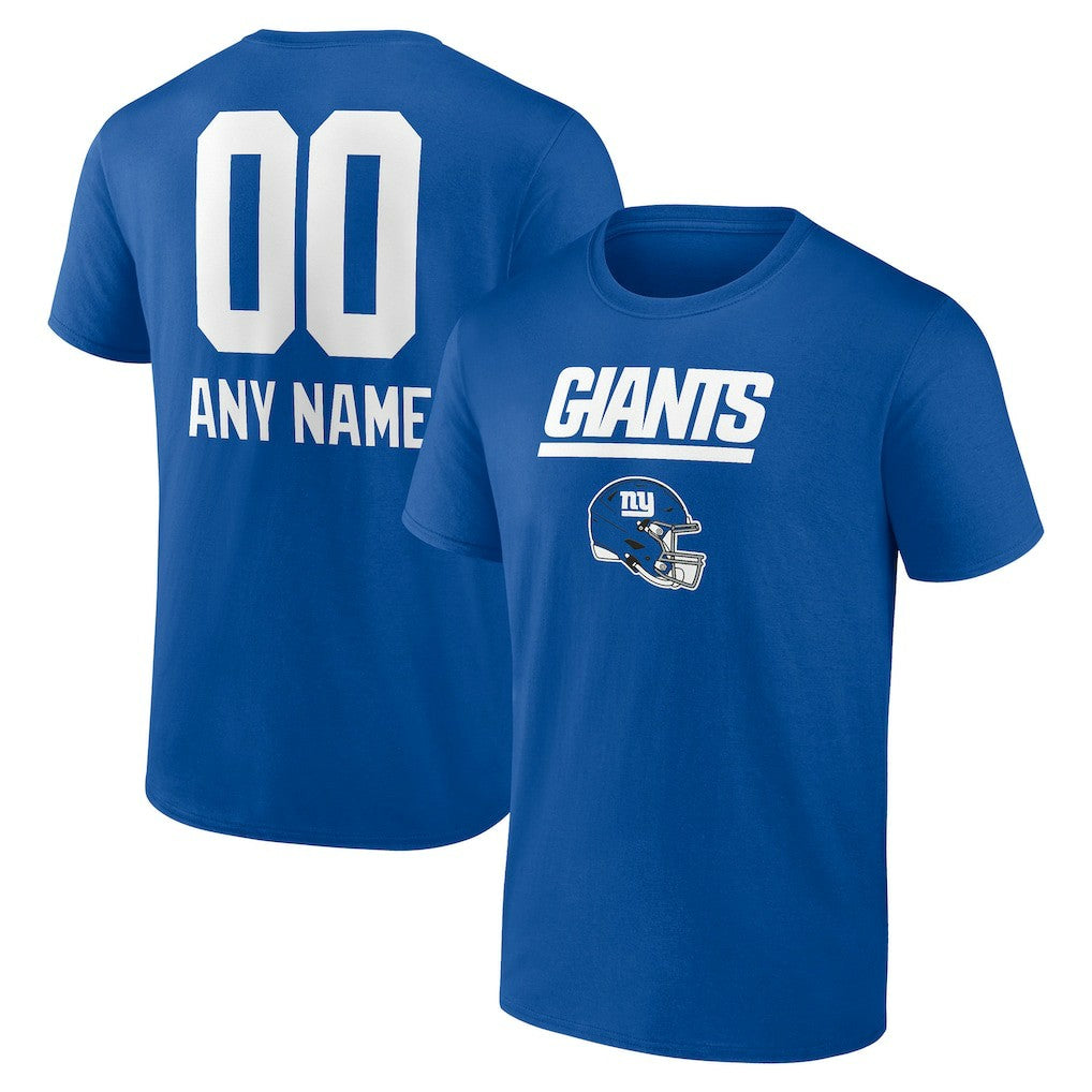 New York Giants Personalized Name & Number Team Wordmark T-Shirt Royal | NFL