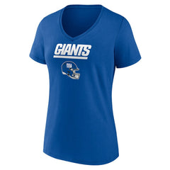 New York Giants Women's Personalized Name & Number Team Wordmark V-Neck T-Shirt Royal | NFL