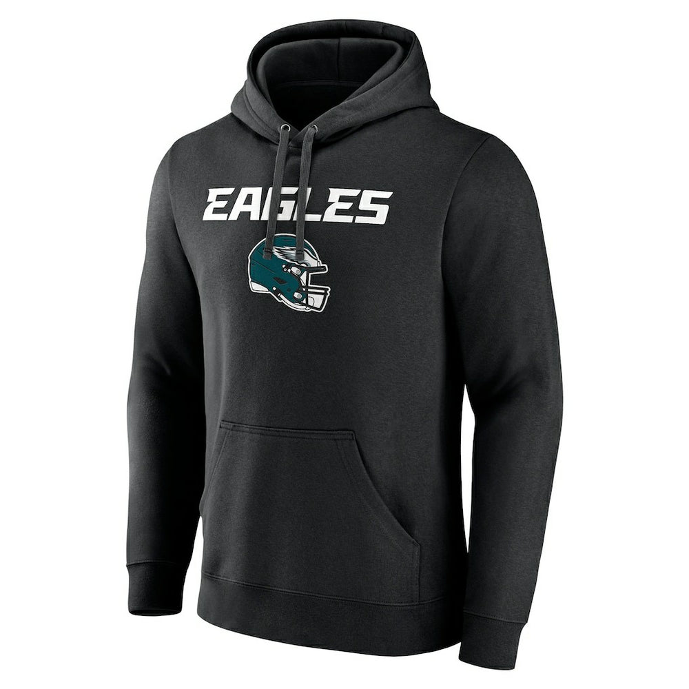 Philadelphia Eagles Personalized Name & Number Team Wordmark Pullover Hoodie Black | NFL