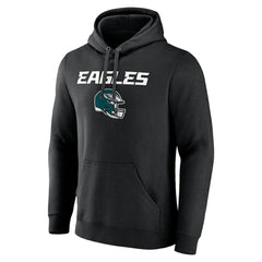 Philadelphia Eagles Personalized Name & Number Team Wordmark Pullover Hoodie Black | NFL