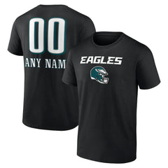 Philadelphia Eagles Personalized Name & Number Team Wordmark T-Shirt Black | NFL