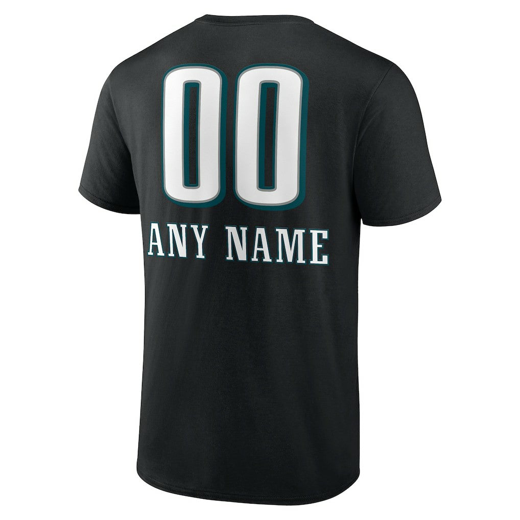 Philadelphia Eagles Personalized Name & Number Team Wordmark T-Shirt Black | NFL