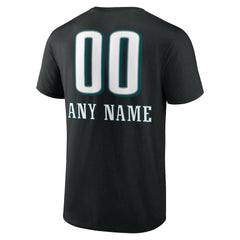 Philadelphia Eagles Personalized Name & Number Team Wordmark T-Shirt Black | NFL