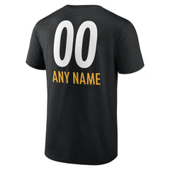 Pittsburgh Steelers Personalized Name & Number Team Wordmark T-Shirt Black | NFL