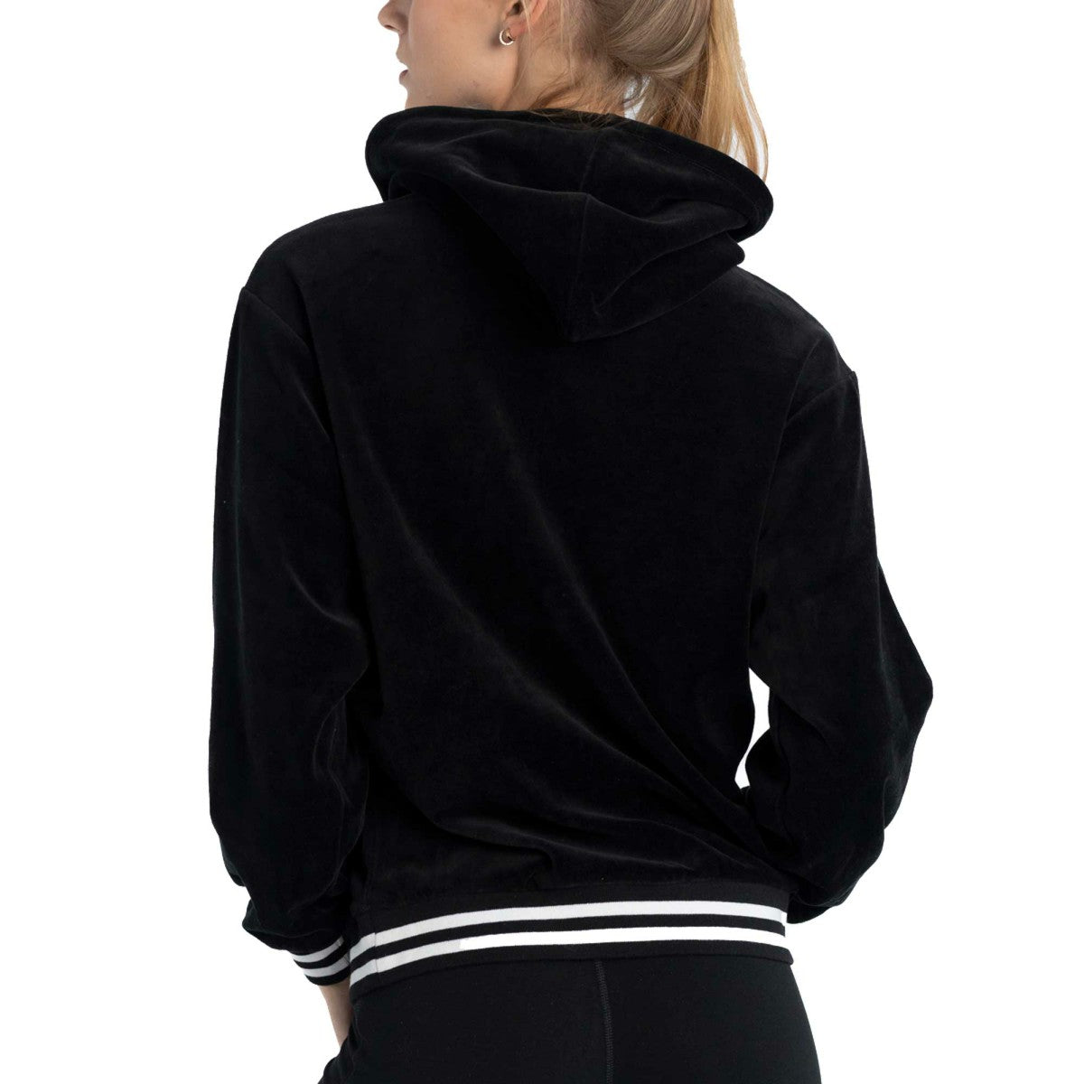 Milwaukee Bucks Lusso Women's Nellie Oversized Velour Pullover Hoodie Black - NBA