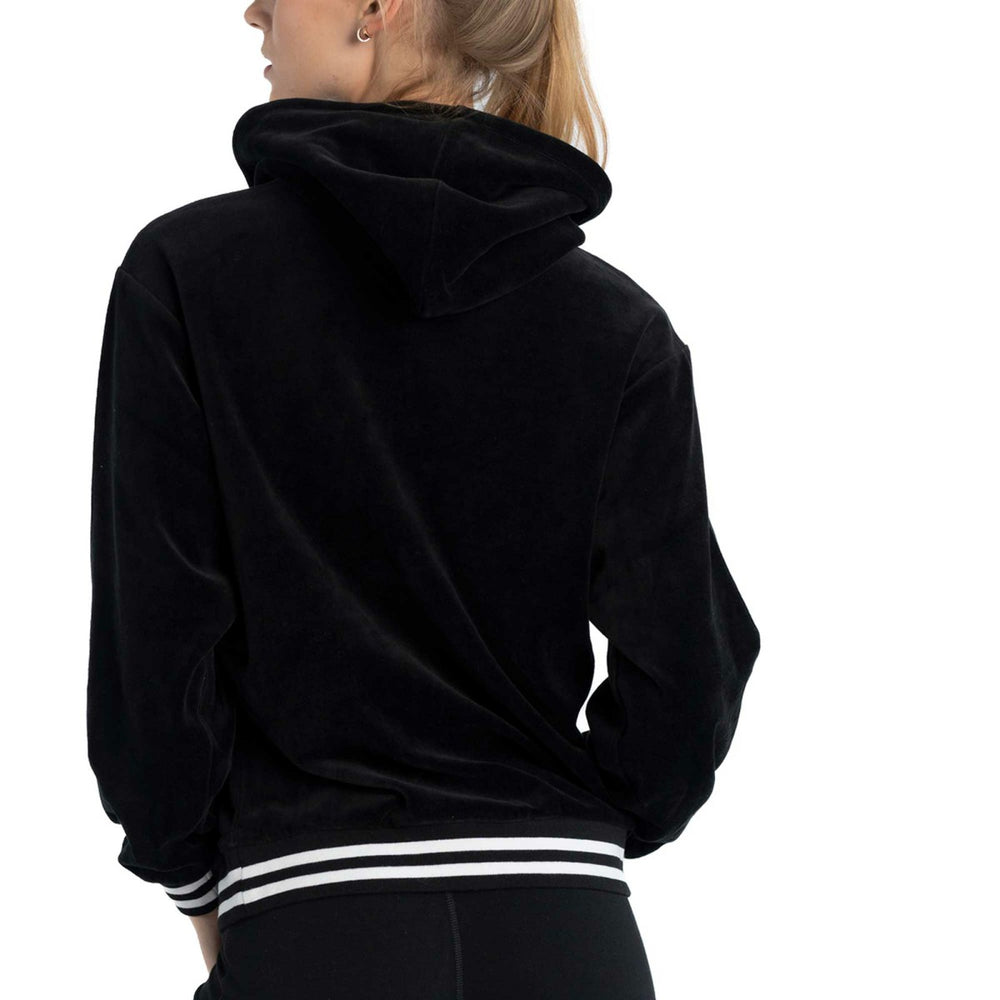 Los Angeles Lakers Lusso Women's Nellie Oversized Velour Pullover Hoodie Black - NBA