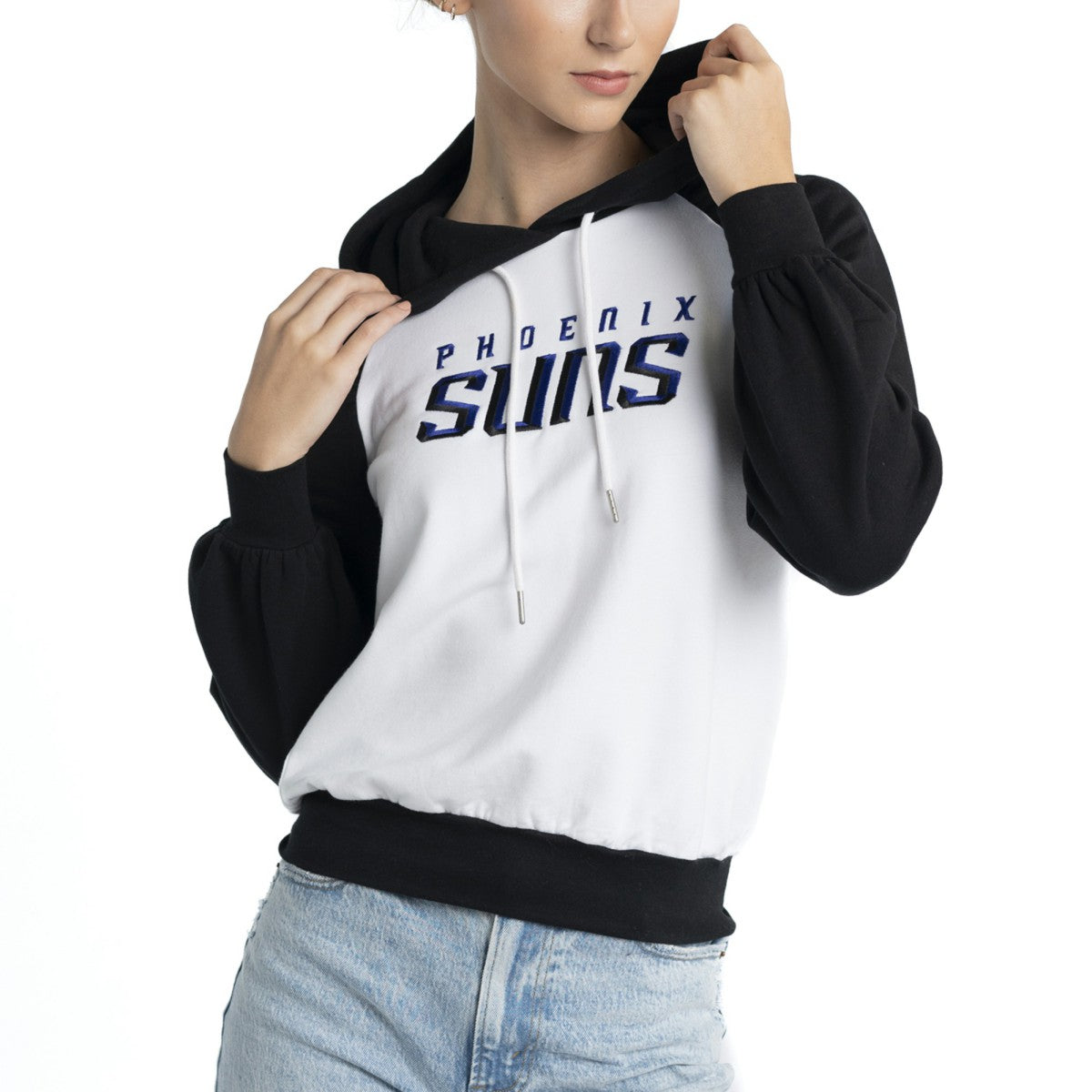 Phoenix Suns Lusso Women's Marlowe Tri-Blend Raglan Pullover Hoodie White - NBA