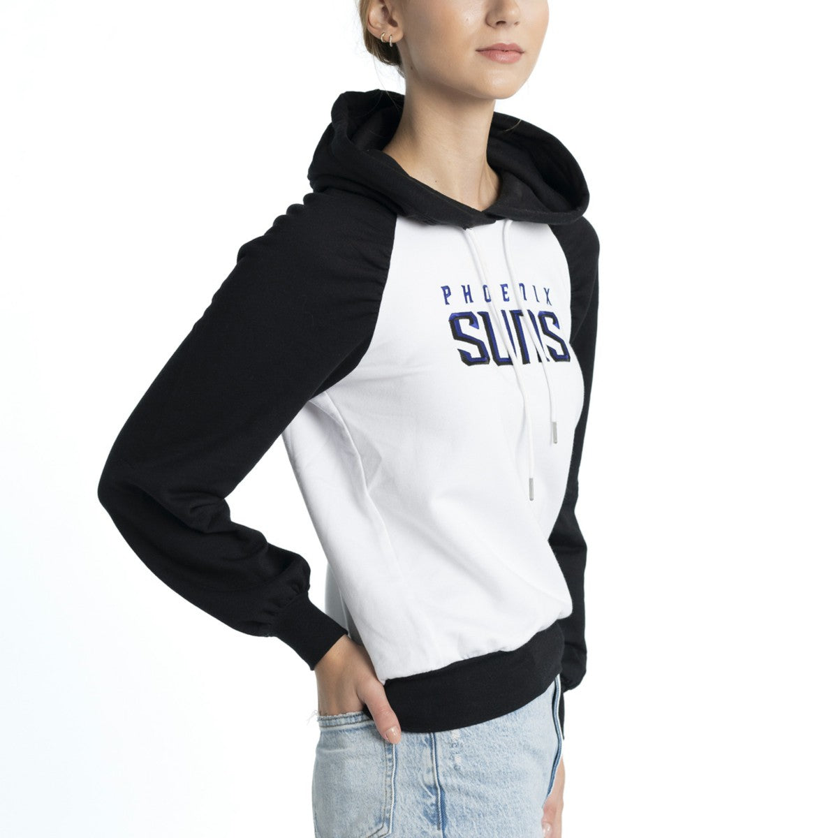 Phoenix Suns Lusso Women's Marlowe Tri-Blend Raglan Pullover Hoodie White - NBA