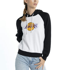 Los Angeles Lakers Lusso Women's Marlowe Tri-Blend Raglan Pullover Hoodie White - NBA