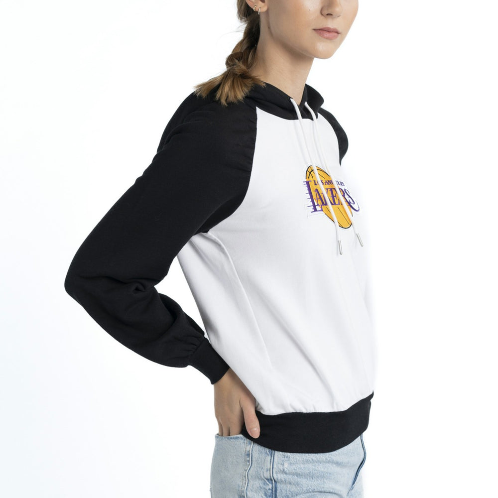 Los Angeles Lakers Lusso Women's Marlowe Tri-Blend Raglan Pullover Hoodie White - NBA