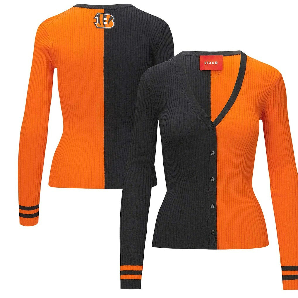 Cincinnati Bengals STAUD Women's Cargo Sweater Black/Orange | NFL