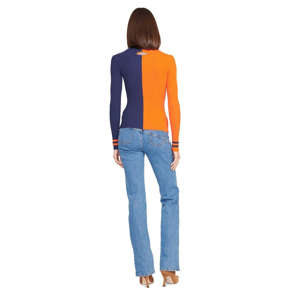 Denver Broncos STAUD Women's Cargo Sweater Orange/Navy | NFL