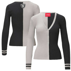 Las Vegas Raiders STAUD Women's Cargo Sweater Silver/Black | NFL