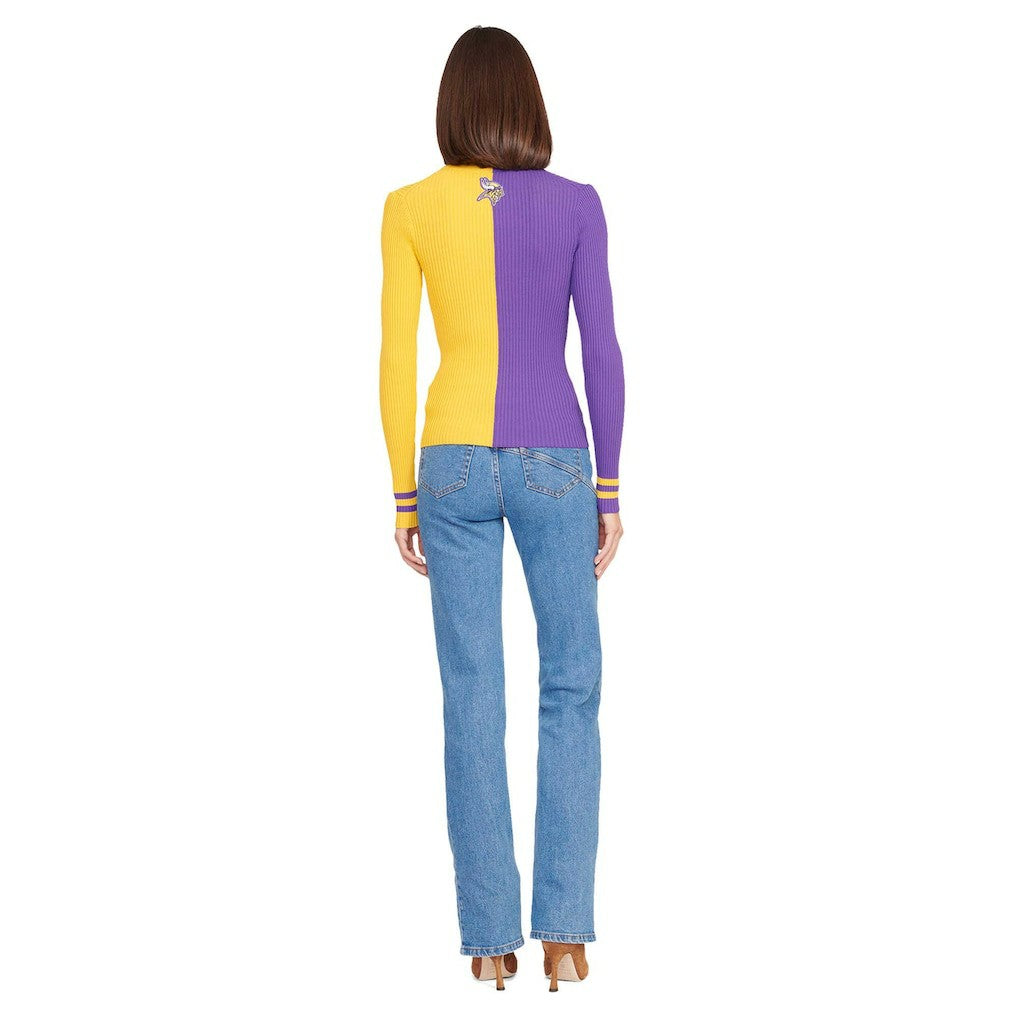 Minnesota Vikings STAUD Women's Cargo Sweater Purple/Gold | NFL