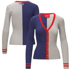 New England Patriots STAUD Women's Cargo Sweater Navy/Gray | NFL