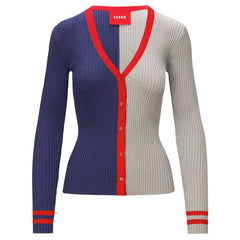 New England Patriots STAUD Women's Cargo Sweater Navy/Gray | NFL