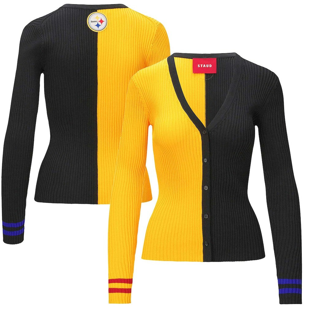 Pittsburgh Steelers STAUD Women's Cargo Sweater Gold/Black | NFL