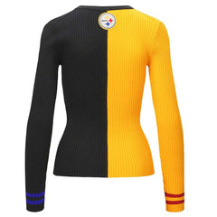 Pittsburgh Steelers STAUD Women's Cargo Sweater Gold/Black | NFL
