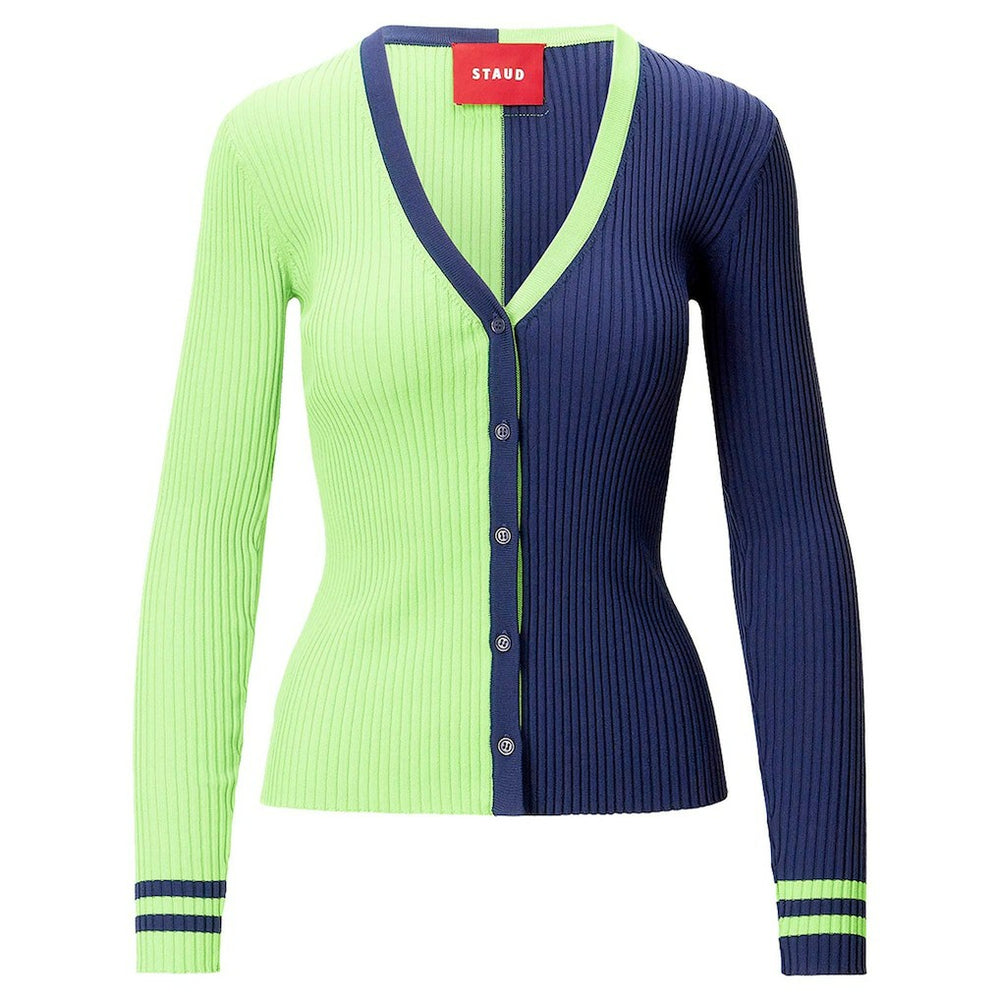Seattle Seahawks STAUD Women's Cargo Sweater Neon Green/Navy | NFL