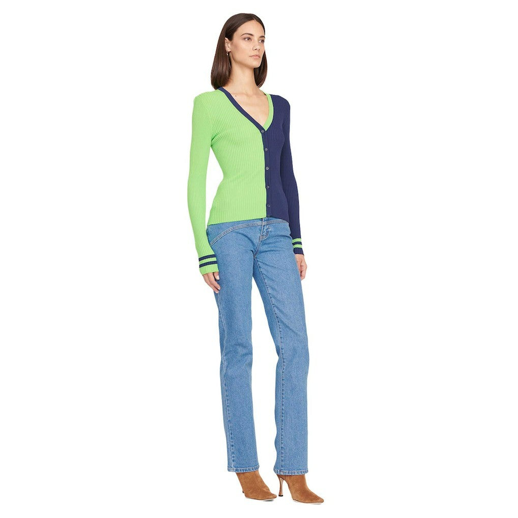 Seattle Seahawks STAUD Women's Cargo Sweater Neon Green/Navy | NFL