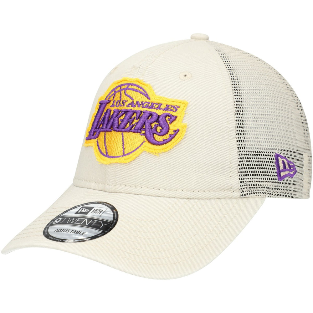 Los Angeles Lakers Rough Edge Logo Trucker 9TWENTY Adjustable Hat Cream - NBA