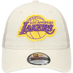 Los Angeles Lakers Rough Edge Logo Trucker 9TWENTY Adjustable Hat Cream - NBA