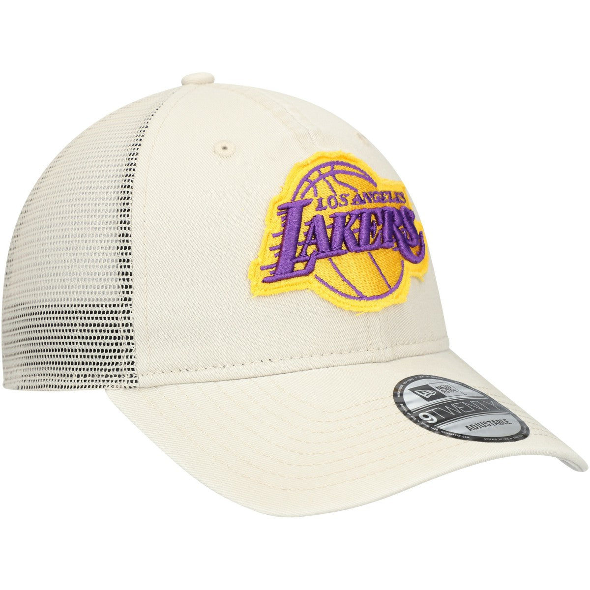 Los Angeles Lakers Rough Edge Logo Trucker 9TWENTY Adjustable Hat Cream - NBA