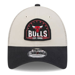 Chicago Bulls Throwback Patch Trucker 9FORTY Adjustable Hat Khaki/Black - NBA