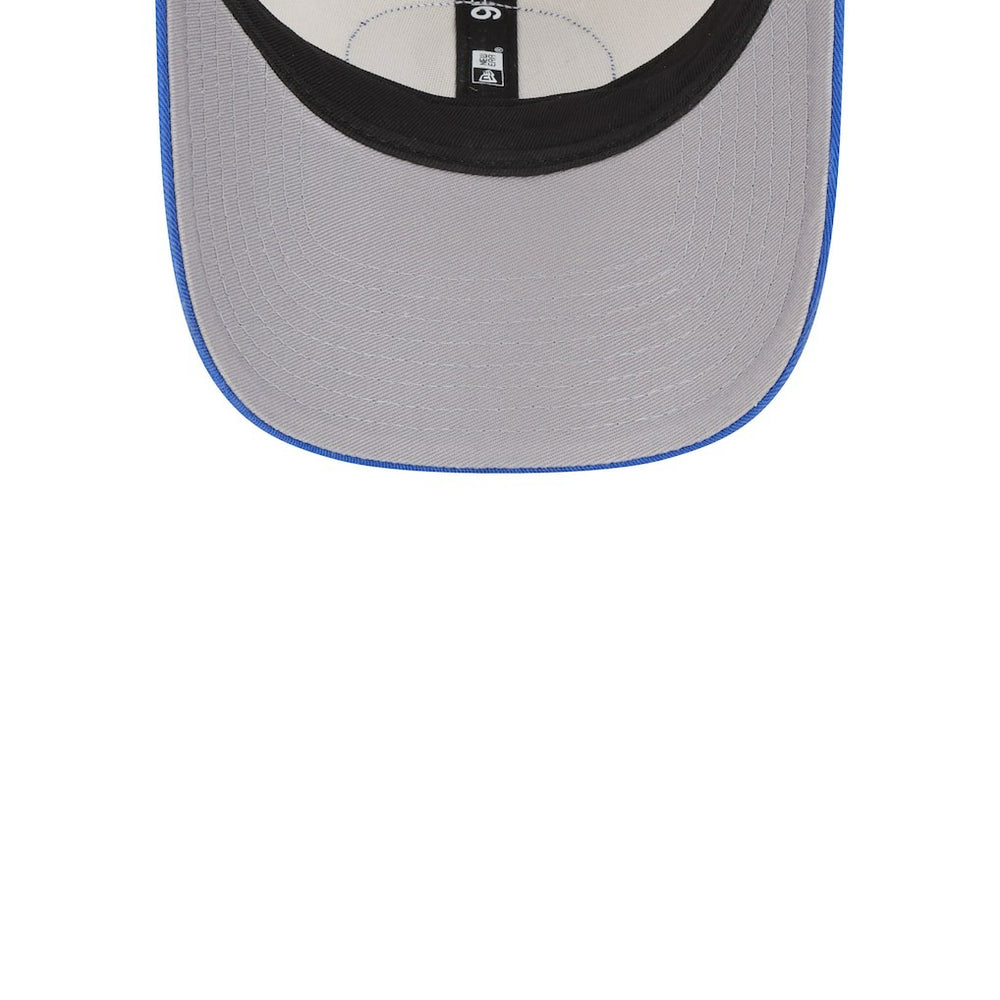 Dallas Mavericks Throwback Patch Trucker 9FORTY Adjustable Hat Khaki/Blue - NBA