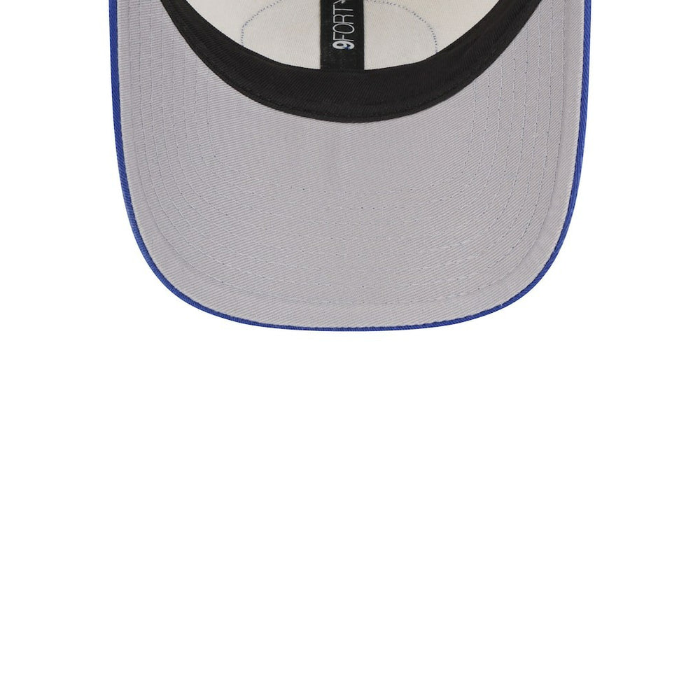Golden State Warriors Throwback Patch Trucker 9FORTY Adjustable Hat Khaki/Royal - NBA