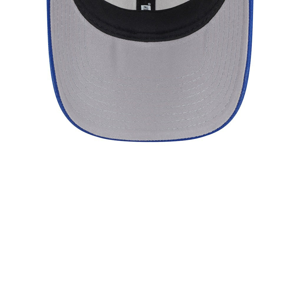 Philadelphia 76ers Throwback Patch Trucker 9FORTY Adjustable Hat Khaki/Royal - NBA