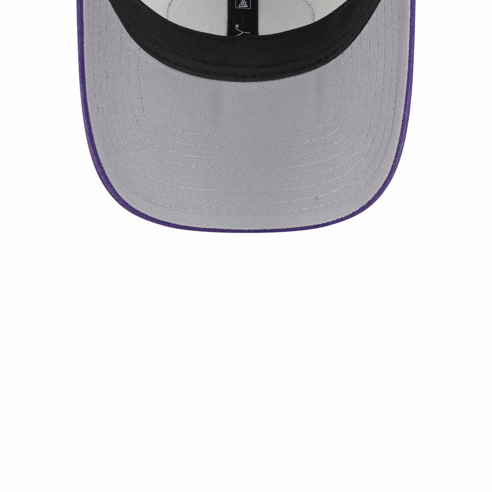 Phoenix Suns Throwback Patch Trucker 9FORTY Adjustable Hat Khaki/Purple - NBA