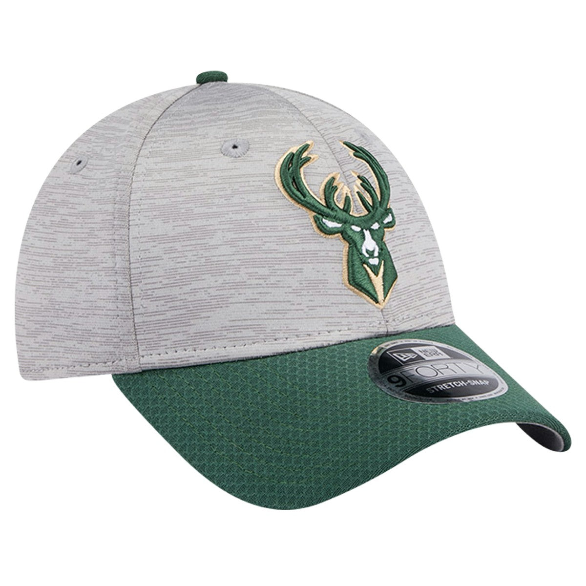 Milwaukee Bucks Active Digi-Tech Two-Tone 9FORTY Adjustable Hat Heather Gray/Hunter Green - NBA