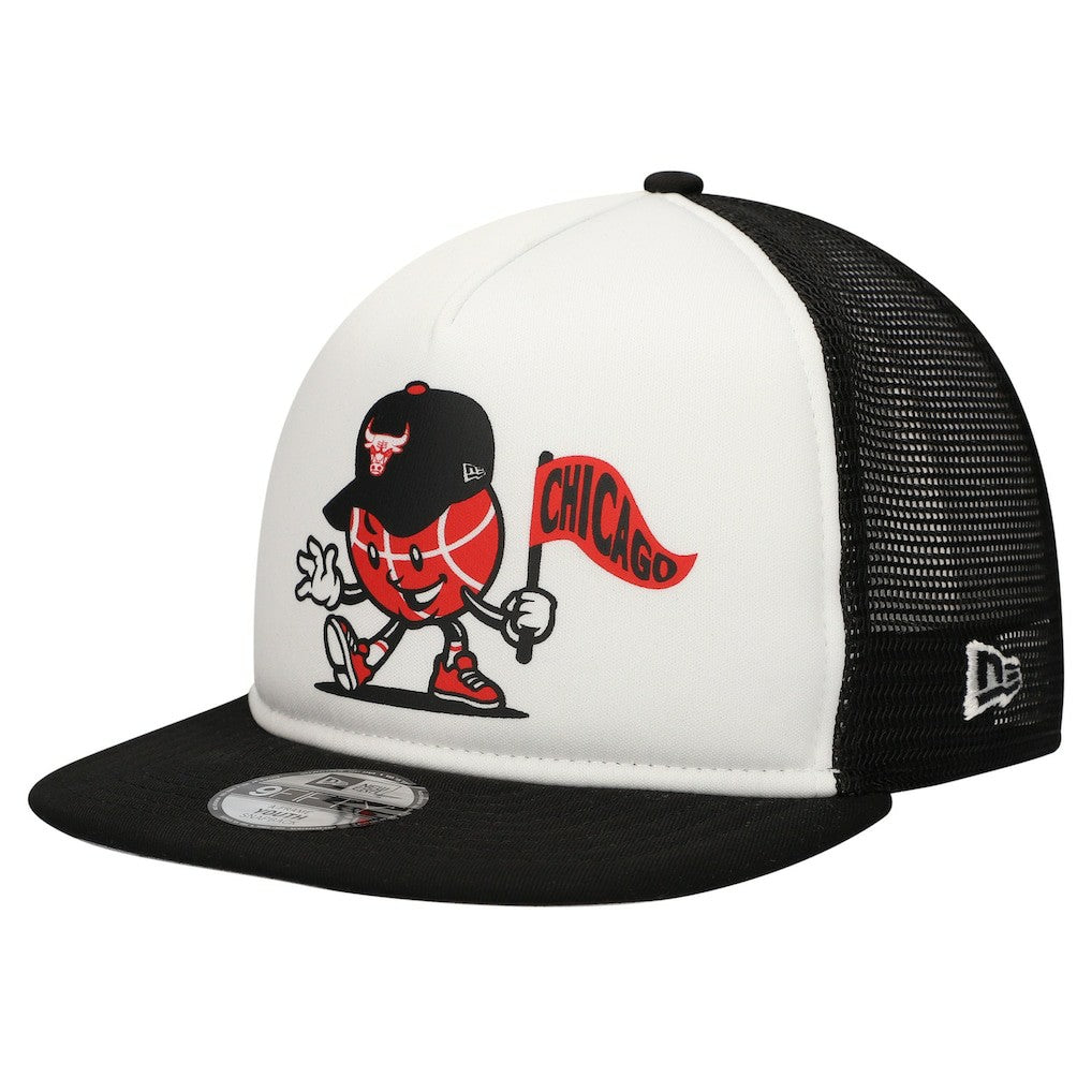 Chicago Bulls Youth Court Sport Mascot 9FIFTY Snapback Hat White/Black - NBA