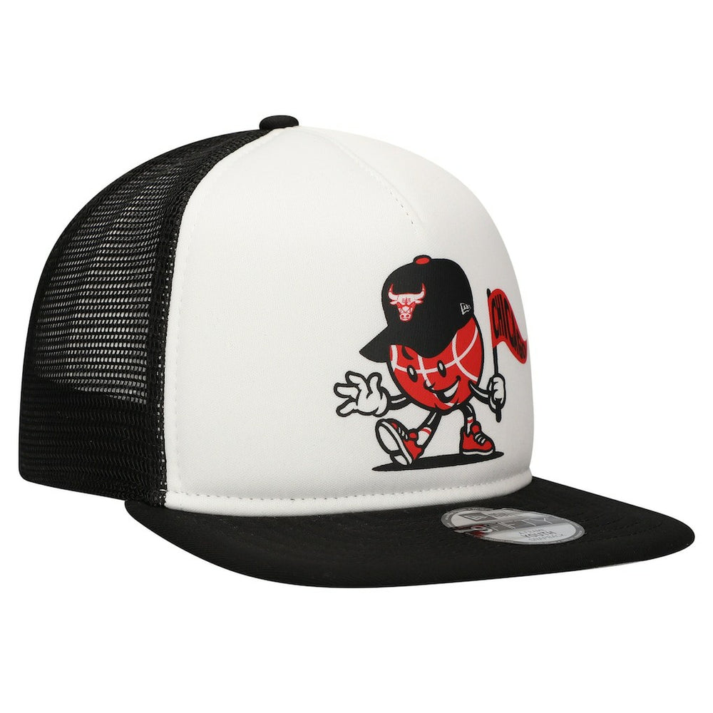 Chicago Bulls Youth Court Sport Mascot 9FIFTY Snapback Hat White/Black - NBA