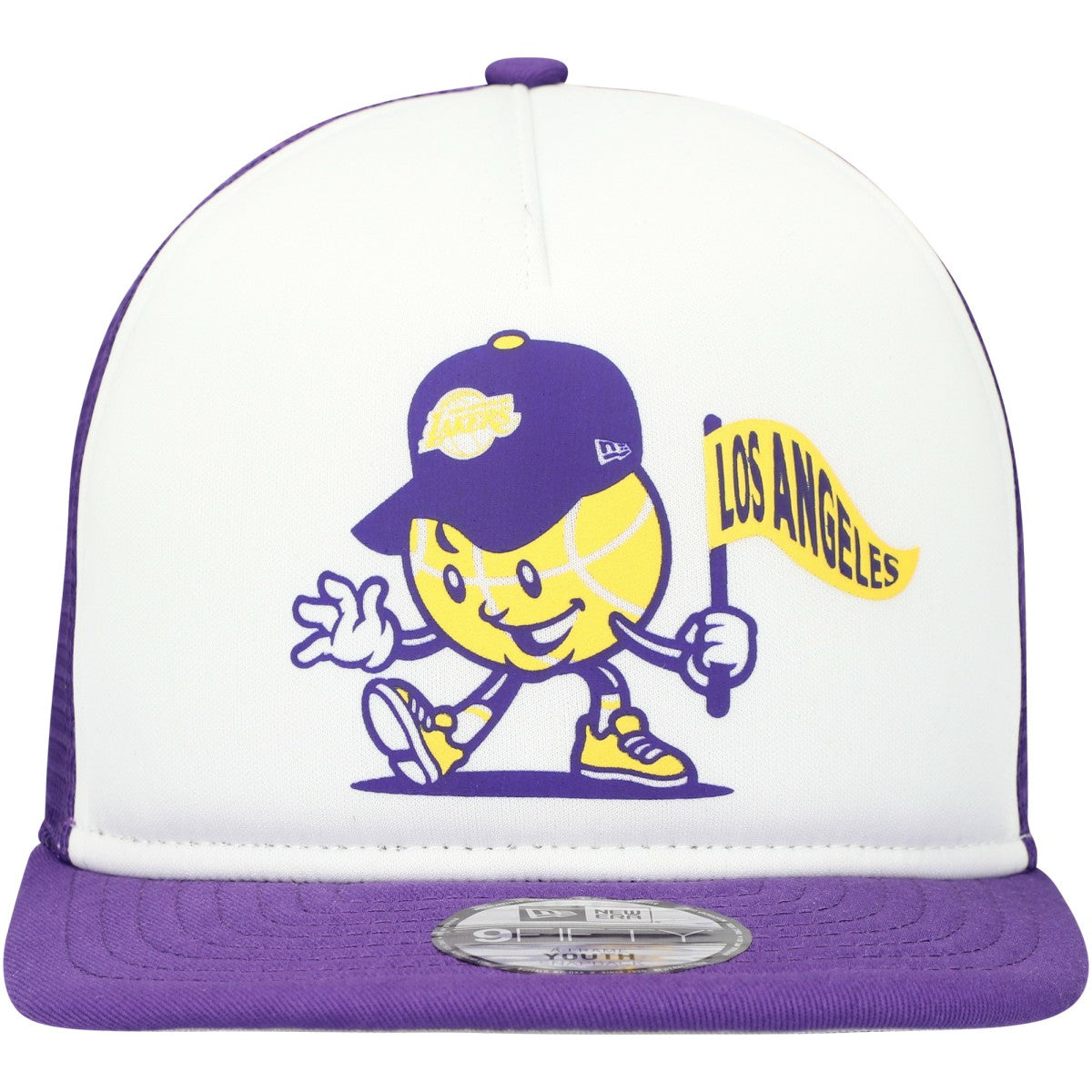 Los Angeles Lakers Youth Court Sport Mascot 9FIFTY Snapback Hat White/Purple - NBA