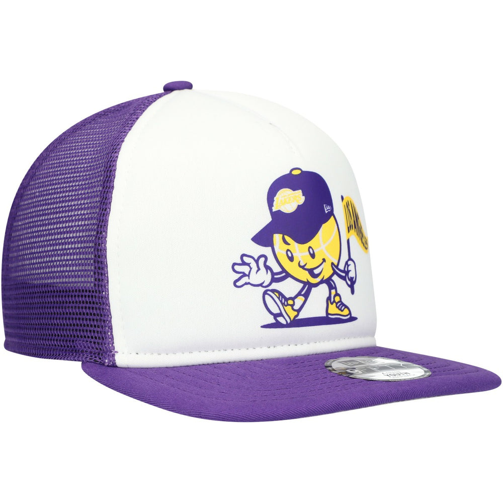 Los Angeles Lakers Youth Court Sport Mascot 9FIFTY Snapback Hat White/Purple - NBA